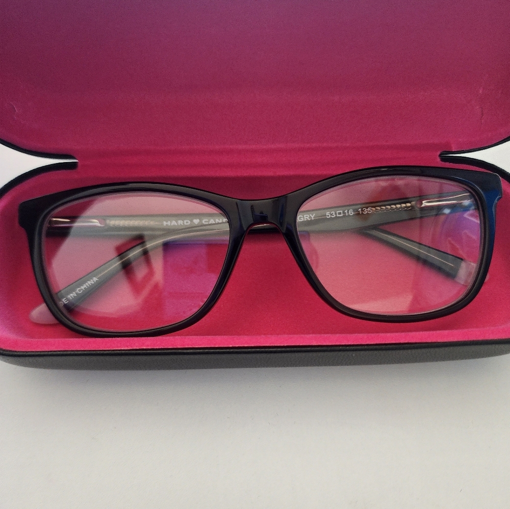 Hard Candy Black Eyeglasses with Case